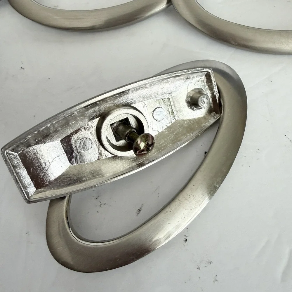 Set of 10 Satin Silver Oval Ring Drawer Pulls Cabinet Dresser Hardware 3-4